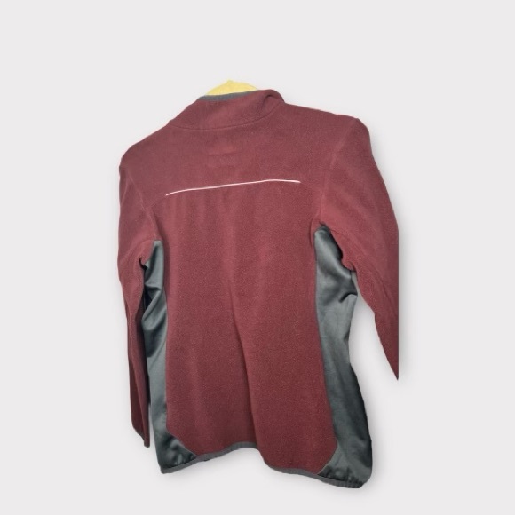 Columbia Womens Fleece Jacket Small Quarter Zip Omni-Heat Merlot and Gray - Picture 6 of 8
